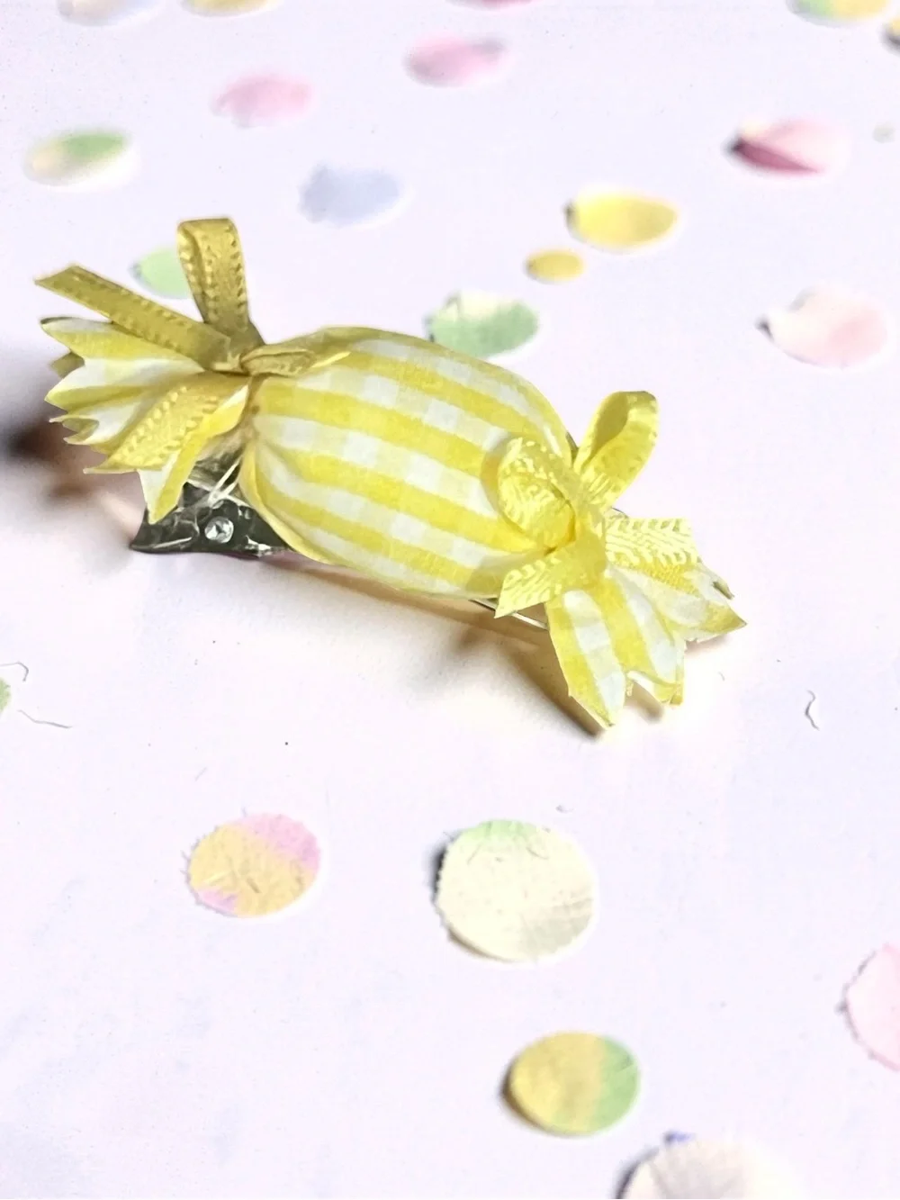 Handmade Pastel Gingham Candy Hair Clip Set – 4 Piece Collection